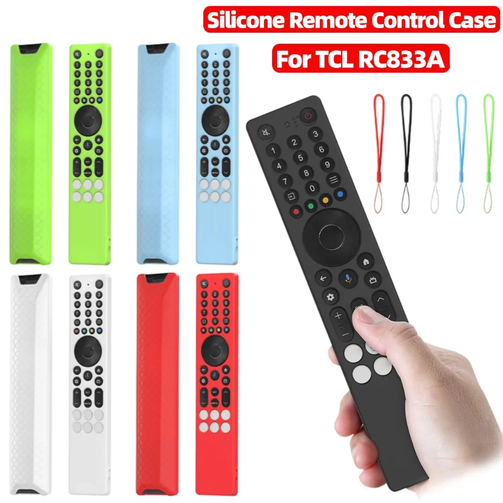 Silikon-Schutzhülle für TCL RC833A Fernbedienungsschutzhülle, stoßfest, rutschfest, sturzsicher, RC-TV-Abdeckung mit Trageband Image