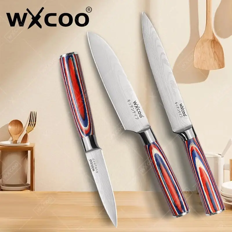 WXCOO Küchenmesser, Mehrzweckbeil, Obstschneiden, Messer aus Edelstahl mit hohem Kohlenstoffgehalt und Geschenkbox, zum Schneiden von Fleisch, Ausbeinmesser Image