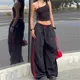 Pantaloni da jogging larghi Pantaloni cargo da donna Vintage Streetwear Hip Hop Y2k Pantaloni sportivi larghi a gamba larga Tasche casual Pantaloni alla moda