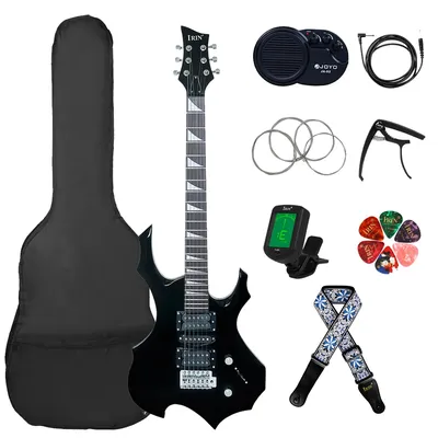 IRIN E-Gitarre, 6 Saiten, 24 Bünde, Ahornhals, E-Gitarre, Gitarre mit Tasche, Verstärker-Picks, Gitarrenteile und Zubehör
