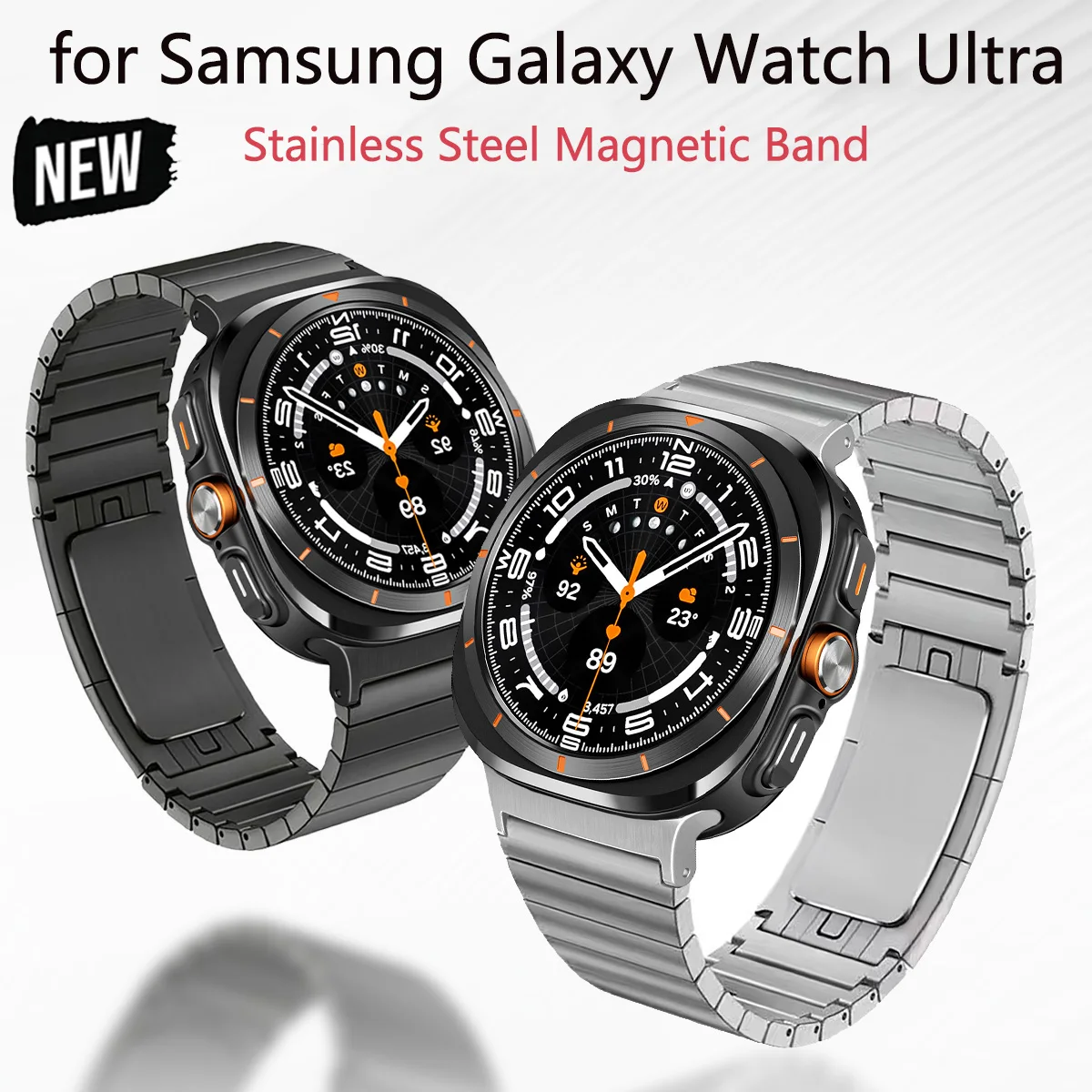 Edelstahl-Magnetarmband für Samsung Galaxy Watch Ultra 47 mm, Schlaufenarmband, Luxusarmband für Galaxy Watch Ultra 47 mm Image