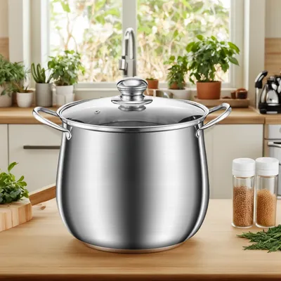 Professional Manufacturer Kitchenware Kitchen Pot Stainless Steel Soup Pot Steel Cookware Handle