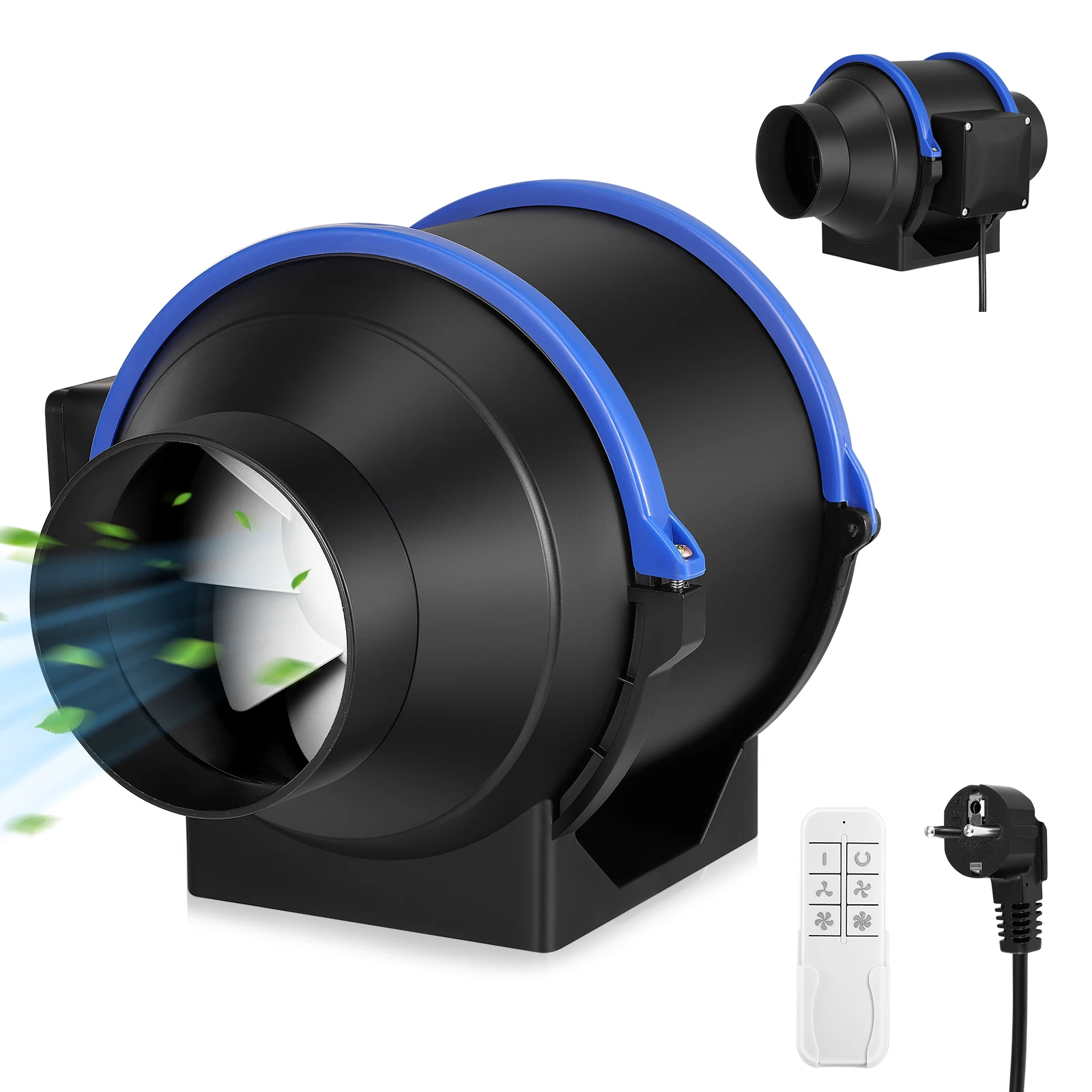 4 Zoll 100 mm Rohrventilator mit Geschwindigkeitsregler 390 m3/h Rauchflügel-Inline-Kanalventilator Luftbelüftung Abluftventilator für Badezimmer Büro Fabrik Image