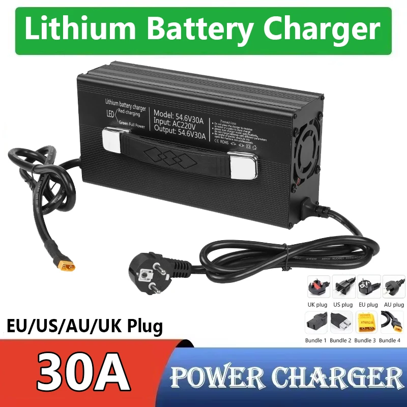 48V 60V 72V 30A Intelligenz Lithium Li-Ion Schnellladegerät für 54,6V 67,2V 84V Lithium Batterie Ladegerät XT90 XT60 Anderson Stecker Image