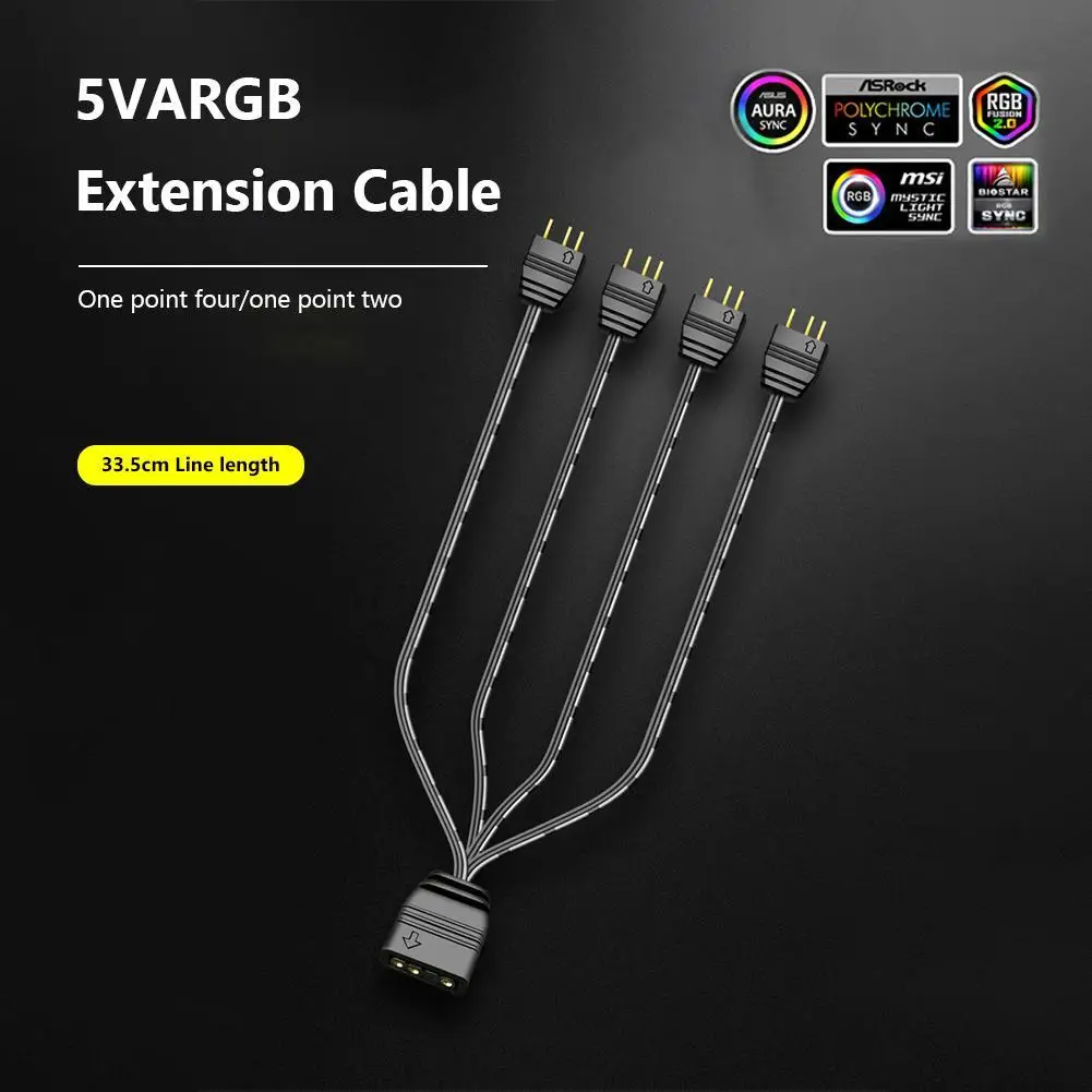 Computer-Lüfterkabel, 5 V, 3-polig, CPU, ARGB, HUB, Verlängerungskabel für Mainboard Image