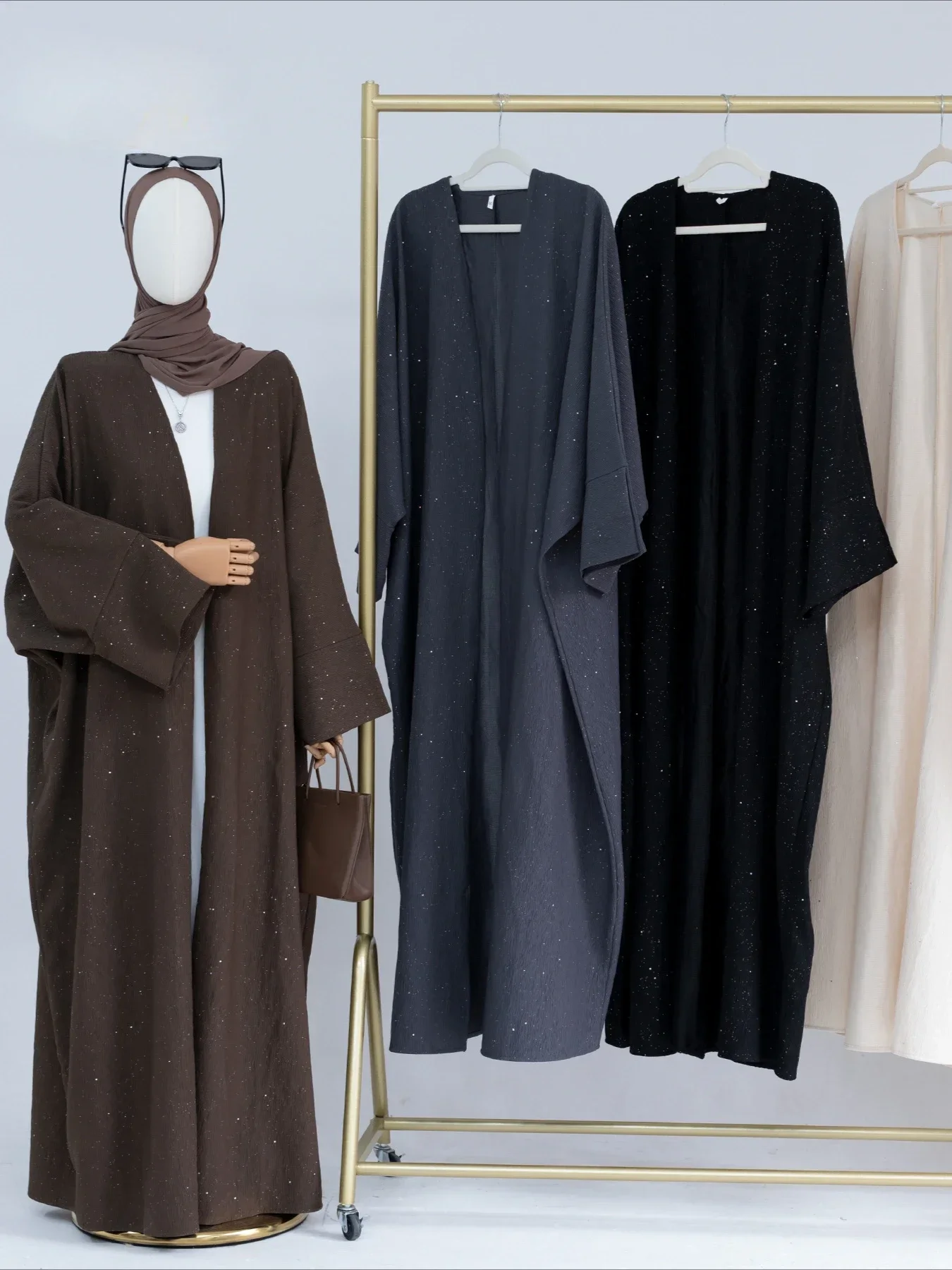 Muslimische Offene Abaya für Frauen Modest Kleider Ramadan Eid Arabische Strickjacke Robe Marokko Dubai Abayas Kaftan Islam Vestidos Jalabiya Image