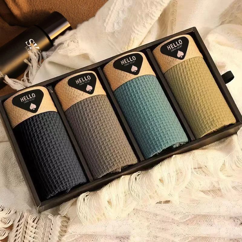 4 stücke Boxer Shorts männer Eis Seide Unterwäsche Kühle Dünne Unterhose Atmungsaktive Sexy Höschen U Konvexen Dessous Plus Größe l-6XL Image