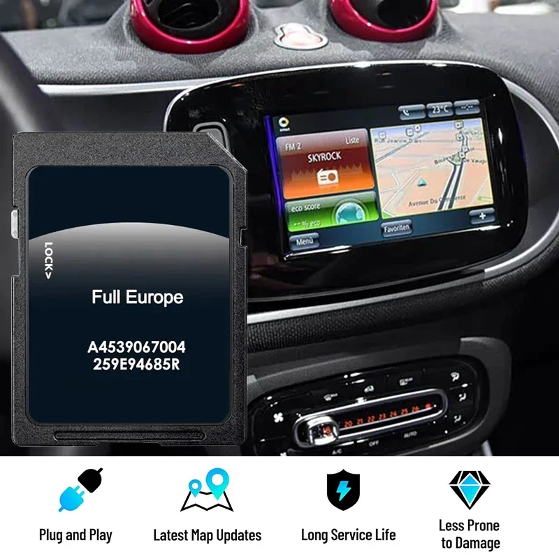 2023 für Smart 453 mit Cool & Media Navigation Car A4539067004 SD-Karte GPS Navi Update Karte voll Europa