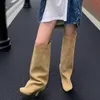 Eilyken Große Größe 44, Straße, Punk-Stil, runde Zehen, Damen, kniehohe Stiefel, sexy dünne Absätze, Schuhe, Winter, weiblich, moderne lange Stiefeletten