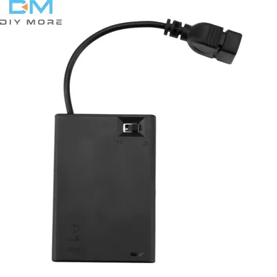 2/3/4/6/8 Slots AA Batterie Box Weibliche USB Ausgang 3V 4,5V 6V 9V 12VRC Auto Led Streifen USB Fan Netzteil Tragbare AA Batterie Fall