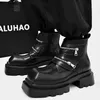Männer Mode Punk Hip Hop Plattform Stiefel Marke Designer Schuhe Cowboy Original Leder Boot stilvolle Karree Motorrad Botas