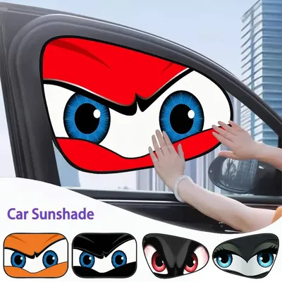 Neue Cartoon Big Eyes Auto Generic Auto Fenster Shades Sonnenbezüge Sitz Sonnenschutz Statische Cling Cars Shades Blackout Für Fahrzeuge