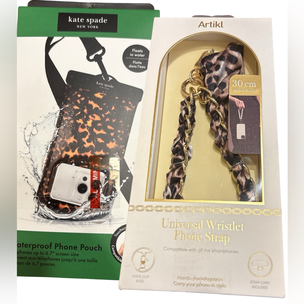 Kate Spade Cell Phones & Accessories | Kate Spade Leopard Print Waterproof Phone Pouch Artikl Leopard Phone Strap Nwt | Color: Brown | Size: Os