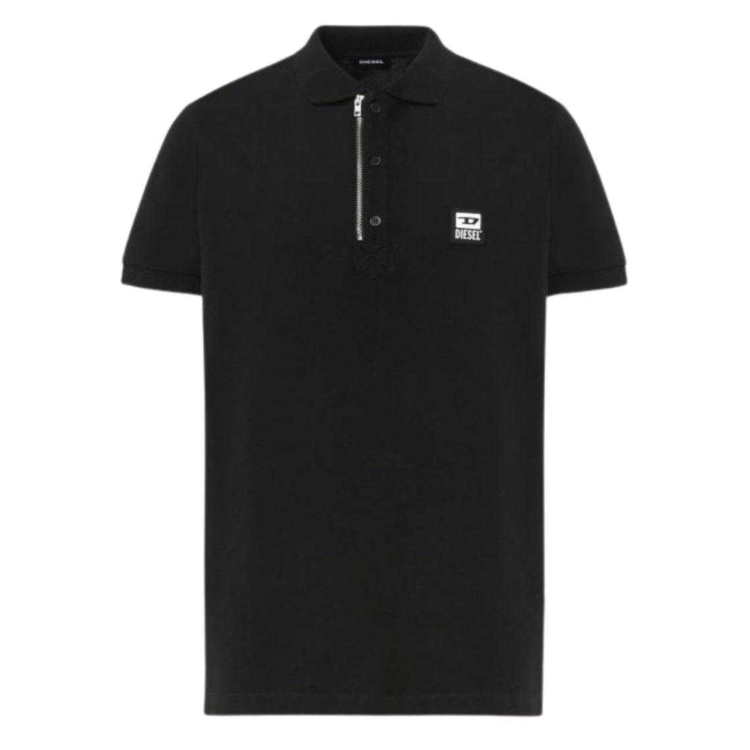 Diesel - "T-Harry" Poloshirt für Herren, Reißverschluss (Schwarz) Image