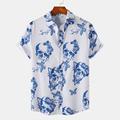 Halloween Homme Crânes Fleurs Chemise Chemise d'été Chemise Décontractée Manches courtes ancien Horreur Vacances Tenue quotidienne Le thème de la fête Printemps Été Revers Imprimé Blanc Noir Noir