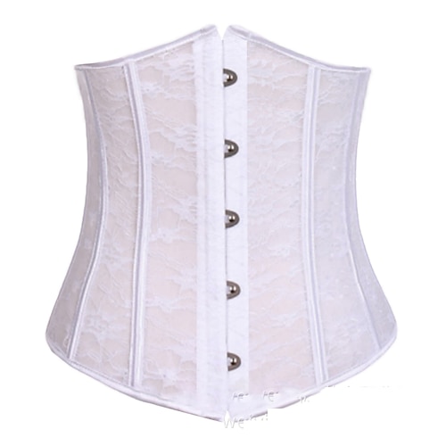 Damen Korsett Shapewear Taillenmieder Formende Unterwäsche Sexy Korsett Sexy Süß Einfarbig Spitze Urlaub Party Straße Ärmellos Korsett Schwarz Weiß Frühling Herbst Schmale Passform Figurbetonter Image