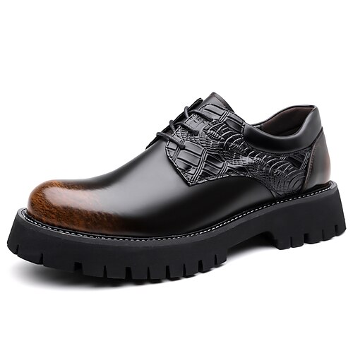 Schwarze formelle Oxford-Abendschuhe für Herren – klassische Business-Schnürschuhe mit strukturierten Details fürs Büro, Hochzeiten und besondere Anlässe Image