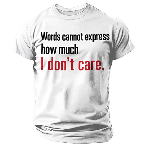 Herren Lustiges Grafik T-Shirt 'Worte können nicht ausdrücken wie viel ich nicht interessiert bin' Sarkastisch Kurzarm Image