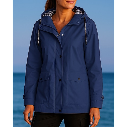 Damen Windjacke Outdoorjacke Wanderjacke Außen Wasserdicht Winddicht Schnelltrocknend Leicht Wanderoutfits Wanderbekleidung Frühling Herbst Jacke Jagd Klettern Camping / Wandern / Höhlenforschung Image