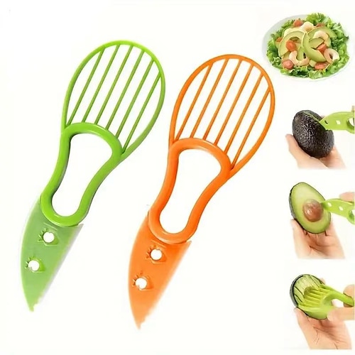 2-teiliger Avocadoschneider – 3-in-1-Werkzeug für die einfache und schnelle Avocado-Zubereitung, perfekt für den Einsatz im Freien und in der heimischen Küche, sicher und praktisch Image