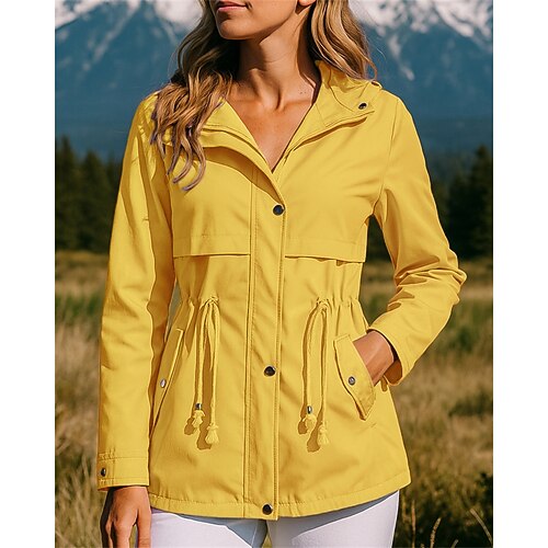 Damen Outdoorjacke Wanderjacke Regenmantel Außen Wasserdicht Winddicht Schnelltrocknend Atmungsaktiv Wanderoutfits Wanderbekleidung Frühling Herbst Jacke Jagd Klettern Camping / Wandern Image