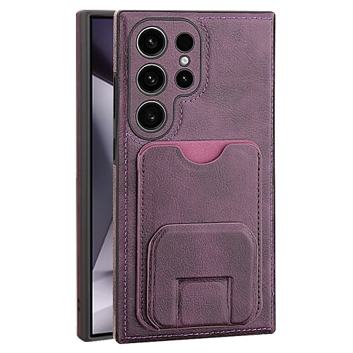Handy Hülle Handyhüllen Für Samsung Galaxy S25 S24 S23 S22 Plus Ultra A56 A16 A55 5G A15 A54 Rückseite Mit Ständer Kartenfach Stoßfest Retro TPU PU-Leder Image