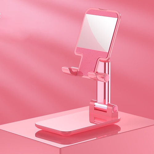 faltbarer Desktop-Telefon-Tablet-Ständer, mobiler Schreibtischhalter, kreative verstellbare Klapphalterung aus Metall, multifunktionale Lazy-Halterung für Live-Streaming-Aufnahmen, Büro- und Image