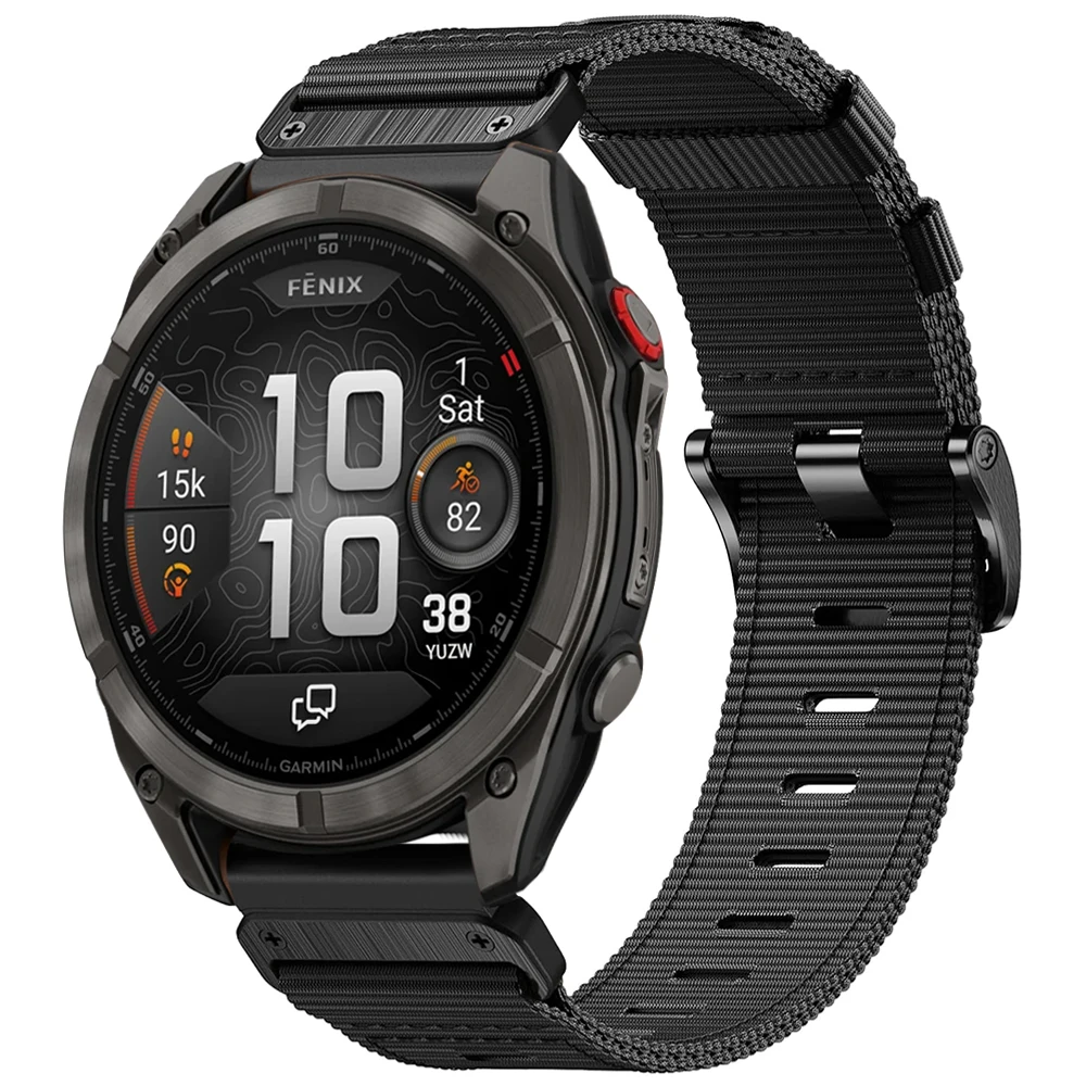 QuickFit 22 mm 26 mm Nylonarmband für Garmin Fenix 8 Pro E 7 7X 6X Pro/Epix/Tactix 8/Instinct 3 2X Verschleißfestes geflochtenes Armband Image