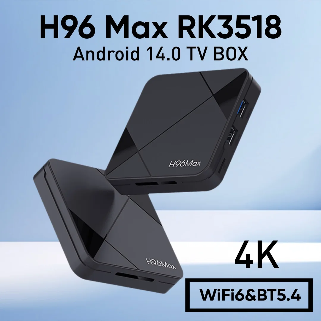 H96 MAX RK3518 Android 14 TV-Box Rockchip 3518 4K Wifi6 BT5.4 USB3.0 Smart TVBox Google Voice Assistant Media Player Set-Top-Box Image