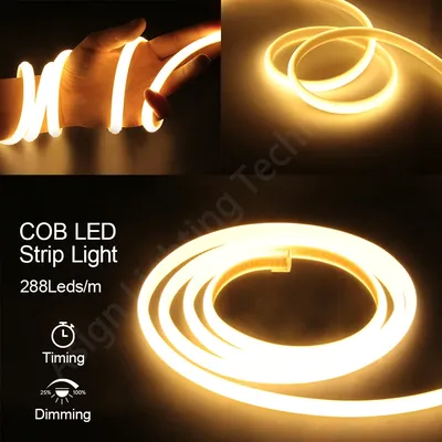 220V COB LED Strip Light 288LEDs/m 1m 5m 20m 25m Timing Dimmer Switch IP65 Waterproof with EU/AU/UK/US Plug for Home Decor