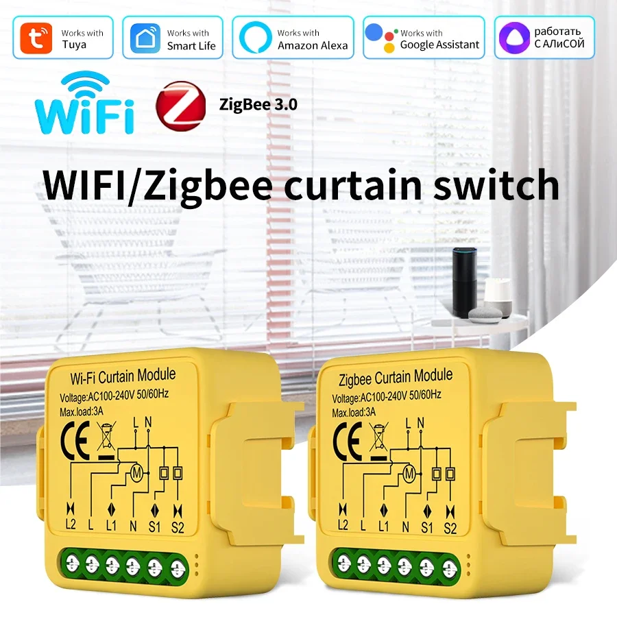 Tuya WiFi Zigbee Smart Vorhang Schalter Modul Jalousien Rollladen Elektromotor Sprachsteuerung Timer Unterstützung Alexa Google Hause Image