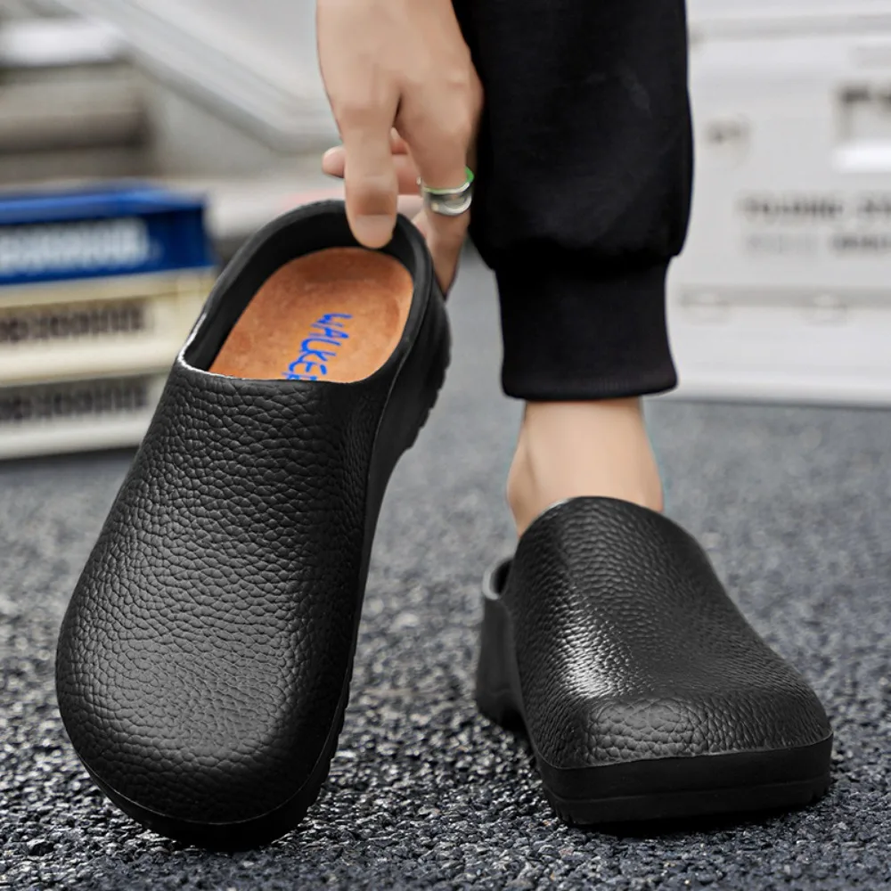 Pantofole estive da uomo Scarpe da cuoco antiscivolo resistenti all'olio Scarpe da cucina per uomo Scarpe da lavoro per infermiere Zoccoli morbidi leggeri in EVA casual