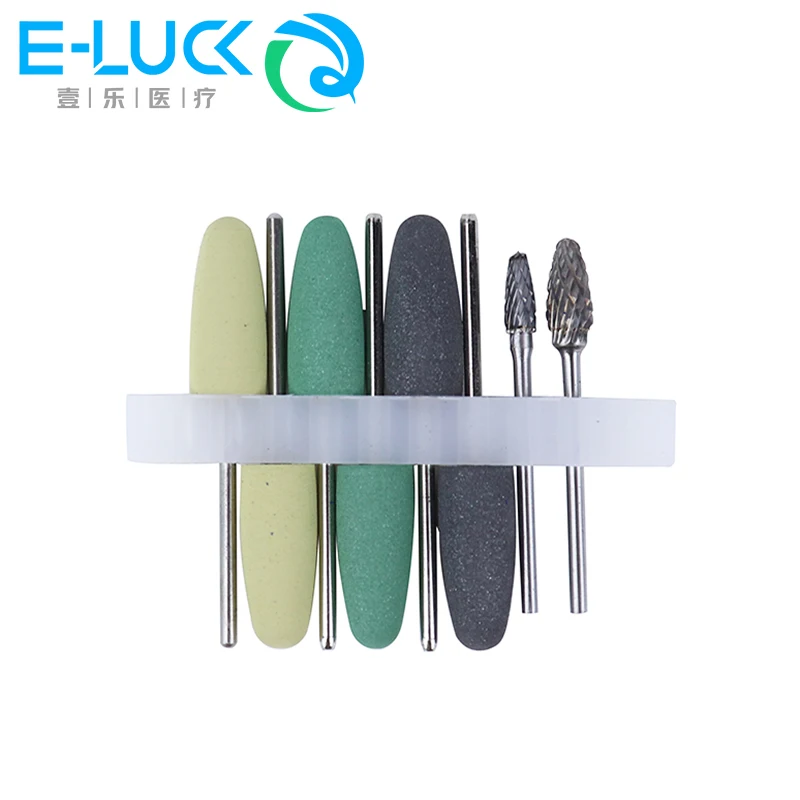 Dental Harz Basis Acryl Polieren Kit Wolfram Hartmetall Polnischen Silison Gummi Polnischen Werkzeug 2,35mm HP Schaft Bohrer Image