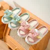 Bogen Leinen Plattform Damen Hausschuhe Hause Frühling Sommer Luxus Designer Frau Schuhe Wohnungen Süße Hanf Indoor Elegante Casual Rutschen