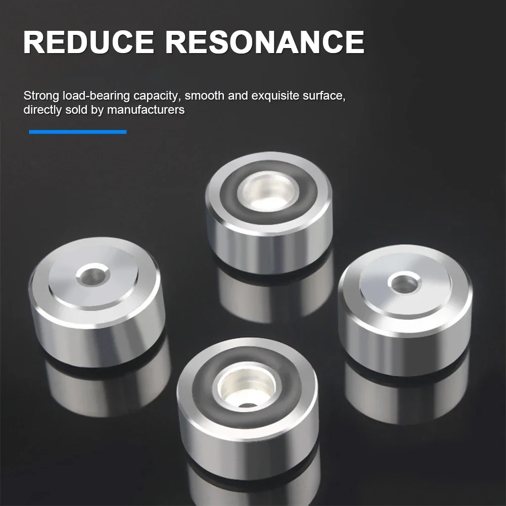 4 Stück stoßdämpfendes Fußpolster, Aluminiumlegierung, Lautsprecherbefestigungsfüße, Polsterisolierung, absorbieren Schockverstärker, Basisfüße für Lautsprecher, DAC Image