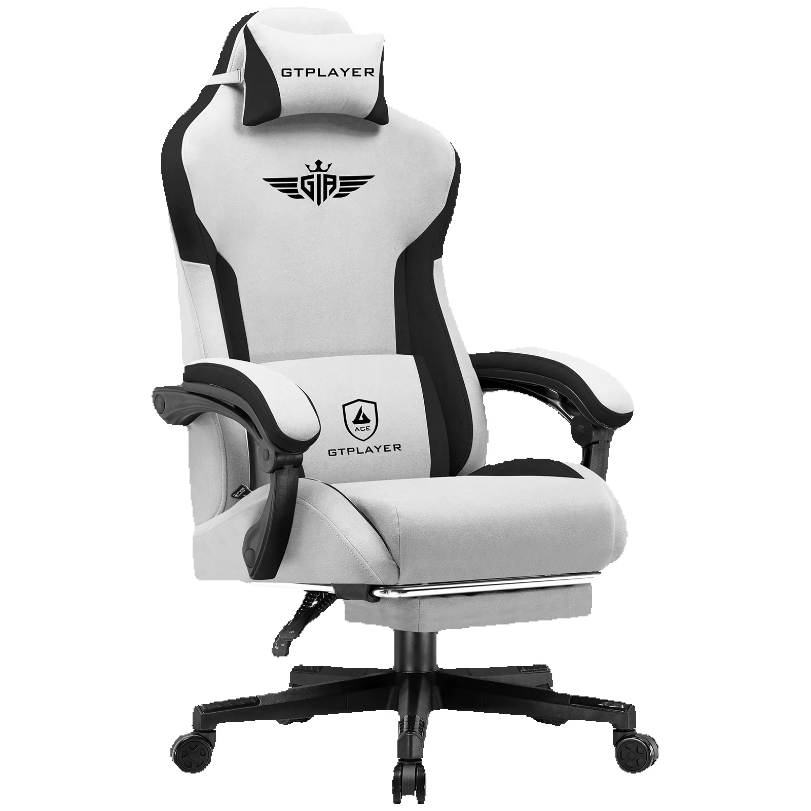 GTPLAYER Gaming Stuhl, Ergonomischer Gamer Stuhl aus Stoff mit Lendenwirbelstütze, PC-Stuhl mit verbreiterter Rückenlehne Image