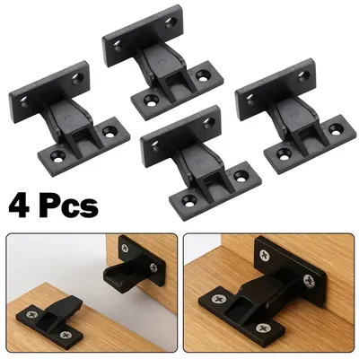 4 Pair Push In Fittings Press Fit Panel Clips Kitchen Plinth Fasteners For Kitchen Cabinet Work Household Door Lock Tool Parts