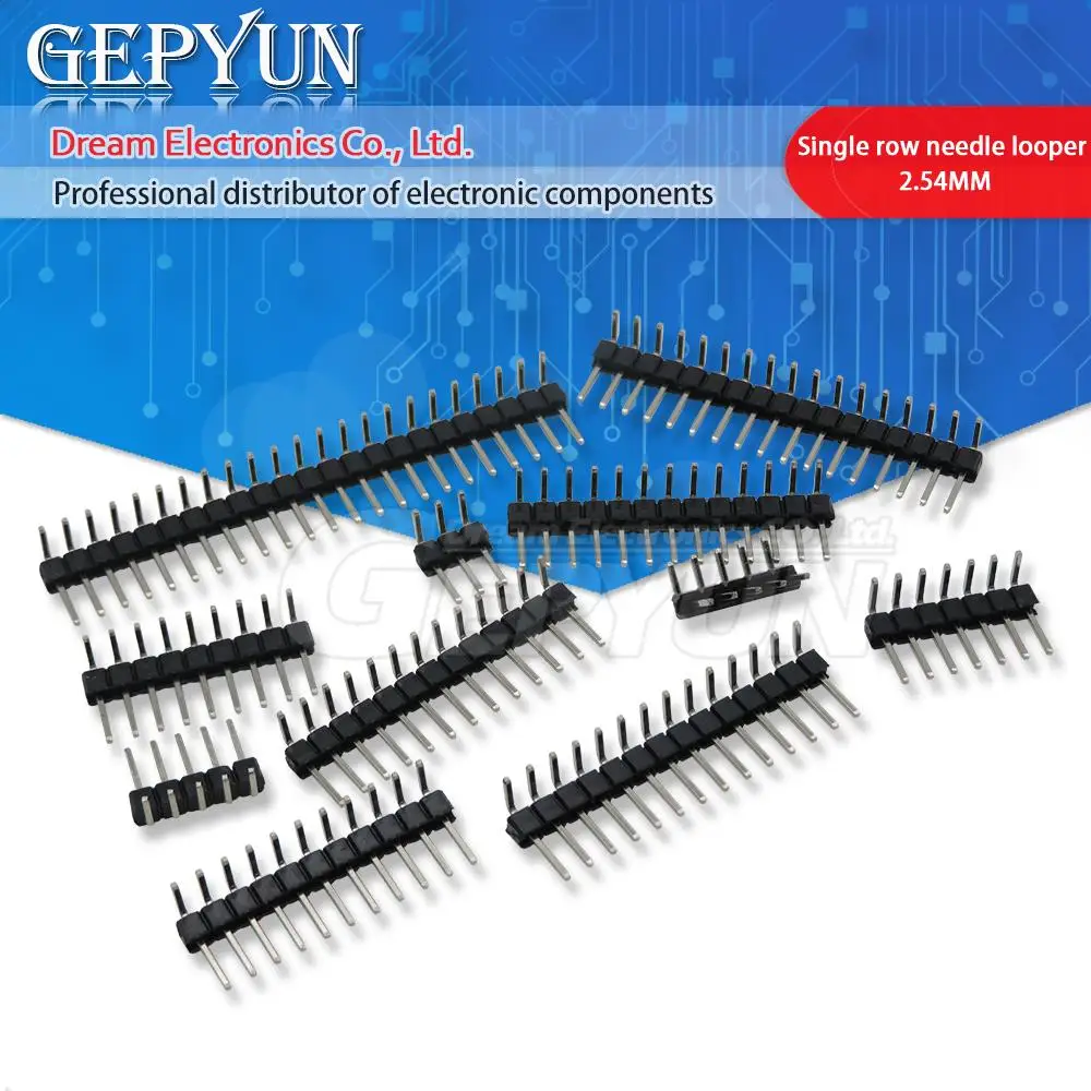 10 stücke R/A 2,54mm Einreihige Rechtwinklig Männlichen Abtrünnigen PCB Board Pin Header Stecker Pinheader 1*3/4/10/12/15/40Pin Für Arduino Image