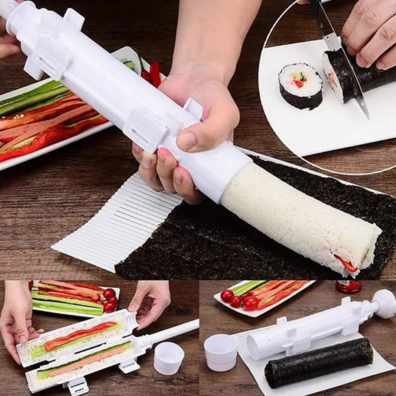 1pc Zylinder Sushi, Der Maschine Schnell Sushi Bazooka Japanischen Gerollt Reis Fleisch Form Reis Ball Form Küche Bento Zubehör Image