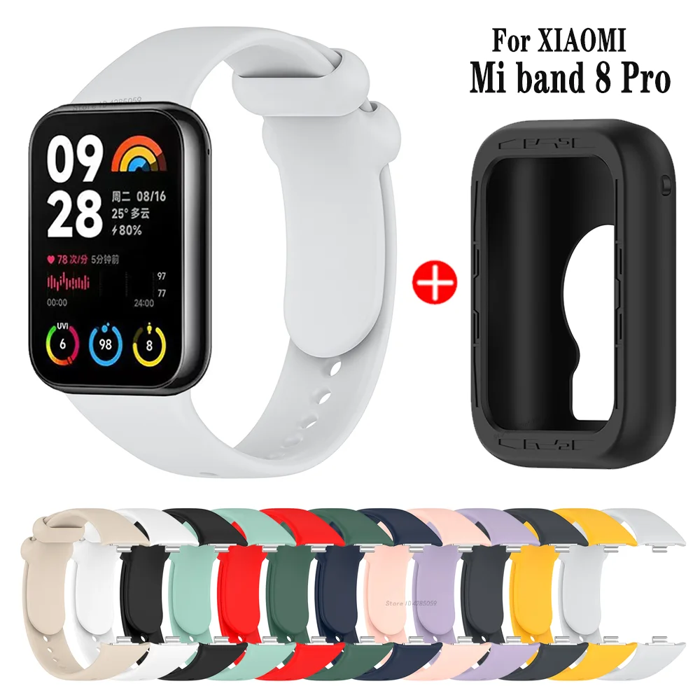 Silikonarmband + Silikonhülle für Xiaomi Mi Band 8 Pro Smart Watch Sportarmband Armband für Mi Band 8 Pro Uhrenarmbänder Zubehör Image