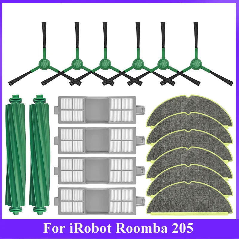 Zubehör für iRobot Roomba 205, DustCompactor Vac/Combo, Hauptseitenbürste, Hepa-Filter, Mopptuch, Staubbeutel, Staubsaugerteile Image