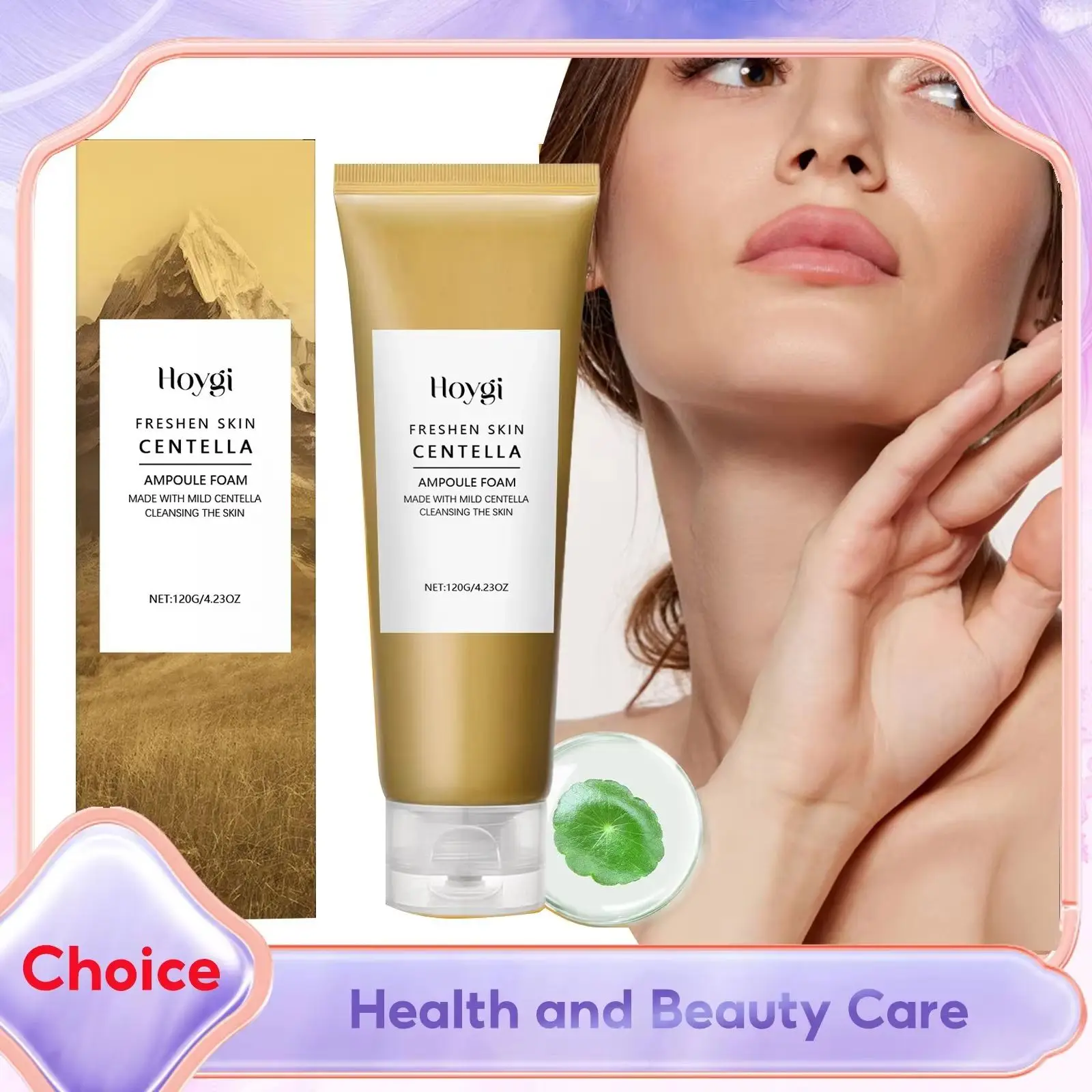 Centella Schiuma detergente profondo Detergente viso Basso PH Lenitivo Idratante Esfoliante Rimozione punti neri Acido ialuronico Lavaggio viso