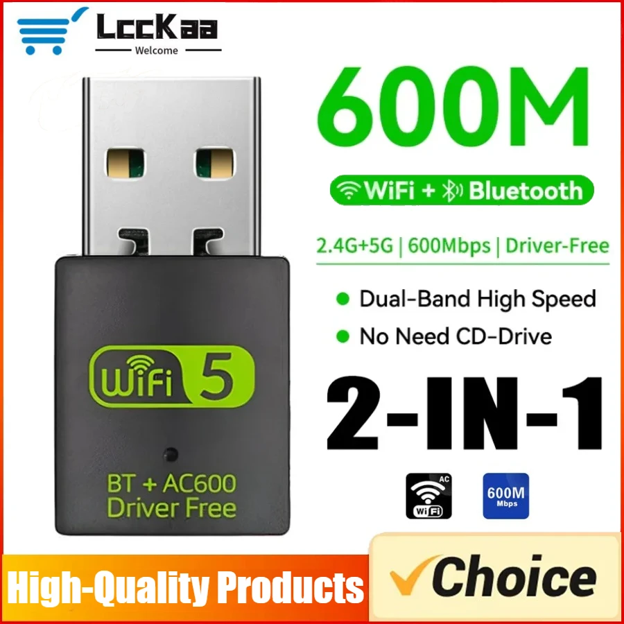 600M 2-in-1 USB WiFi Bluetooth Adapter Dual-Band USB Wireless Karte 2,4G/5,8G Desktop/Laptop Wifi Adapter Treiber Kostenlose High-Speed Image
