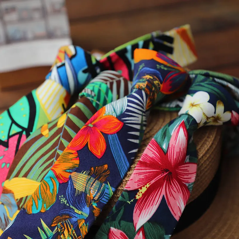 Drucken Floral Baumwolle Krawatte Für Männer Frauen Casual Krawatte Für Party Business Hochzeit Krawatten Erwachsene Anzug Krawatten Für Geschenke Image