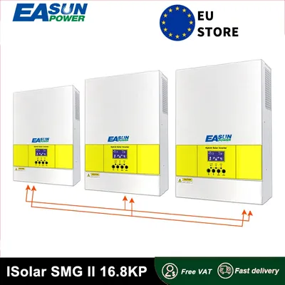 Easun power 16,8 kw hybrid solar inverter48v 100a mpptcharger 3 phasen pv eingang 500vdc 220v reiner sinus wellen inverter mit wifi