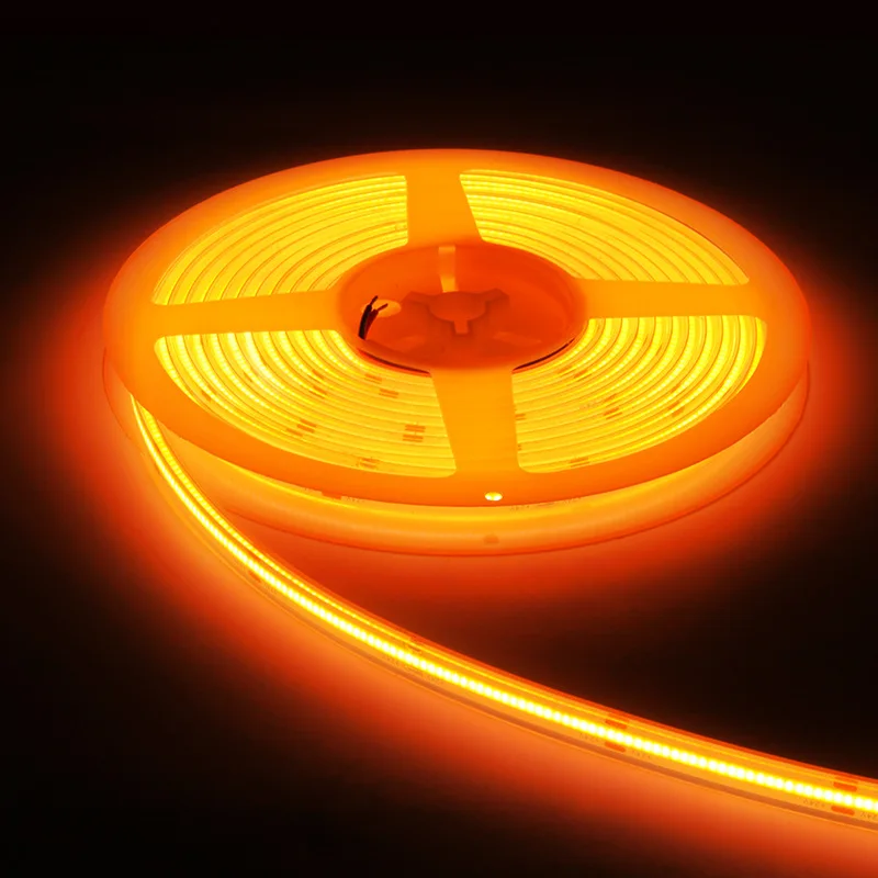 5m 12V 24V COB LED Flexibler Streifen Weiches Band Wasserdicht Nicht wasserdicht Orange Bernstein 1700k 1800k 3000k Naturweiß 4000k 6000k Image