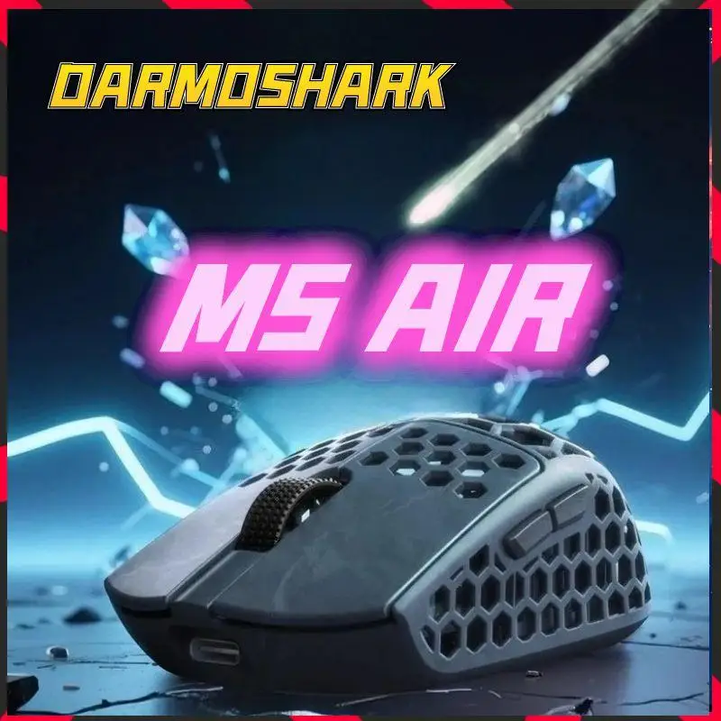 Darmoshark M5 Air Carbon Fiber Mouse 31g 3Mode 2,4 GHz 8K Anschluss PAW 3950 30000 dpi 750IPS mit CNC-Scrollrad für Game PC Image