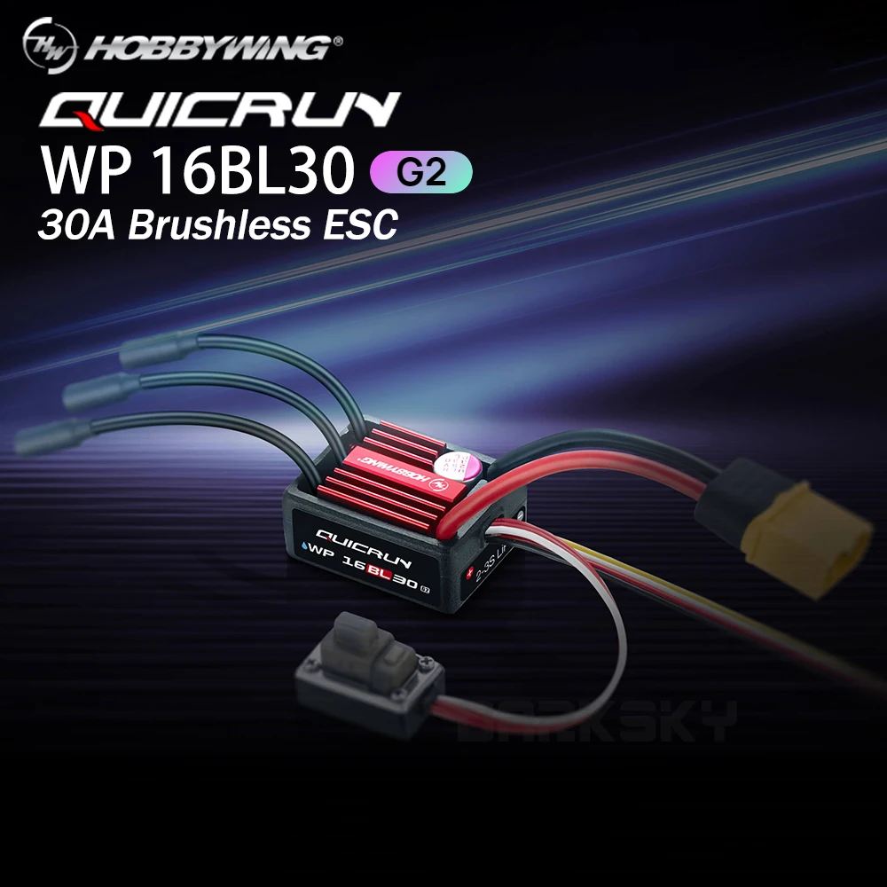 HOBBYWING QuicRun WP 16BL30 G2 30A Bürstenloser Regler für 1/16 1/18 RC Modell On-Road-Auto Buggy Monster Truck Zubehör
