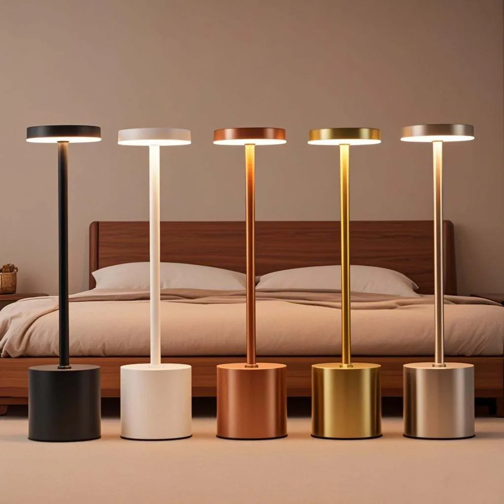 LED Touch Tischlampe, wiederaufladbar, Schreibtischlampe, 3 Farben, verstellbar, Nachttischlampe, Restaurant, Bar, Raumdekoration, kreatives Umgebungslicht