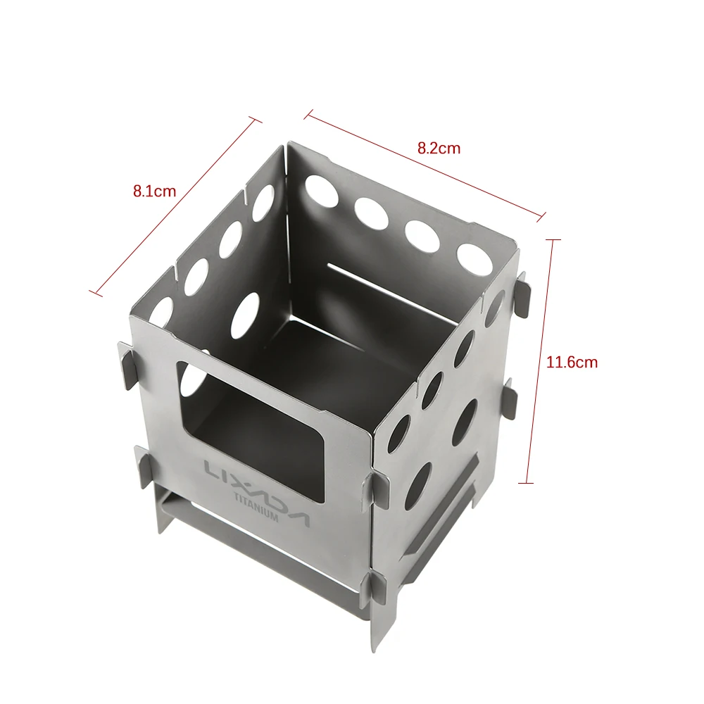 Im Freien tragbarer Edelstahl-Klappgrill, Grillregal, Mini-Holzkohle-Picknick-Herd, tragbarer Holzofen Image